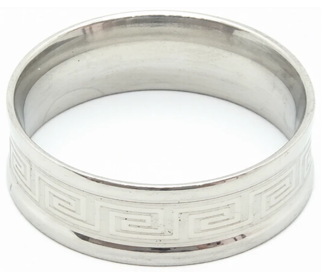 Anillo de acero quirugico guarda griega unisex